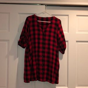 Flannel dress super chic